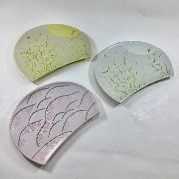 錦月明半月焼皿（白）21㎝の画像
