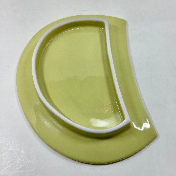 錦黄釉月明半月焼皿（黄）21㎝の画像