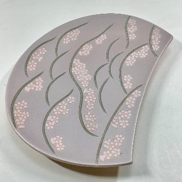 錦吉野山半月焼皿（桜）21㎝の画像
