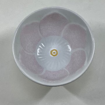 錦薄紅花彫高台小付　8㎝の画像