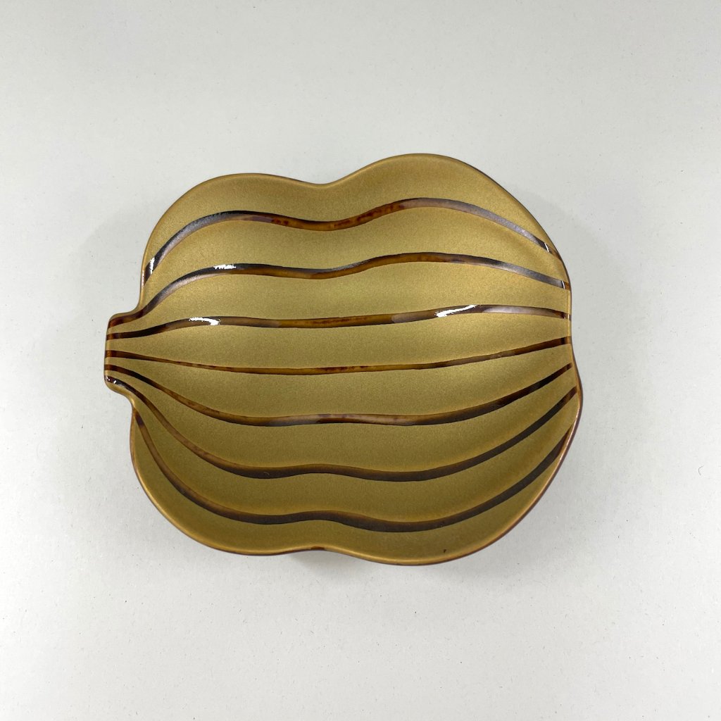 錦金彩飴釉瓢形小付　9㎝の画像