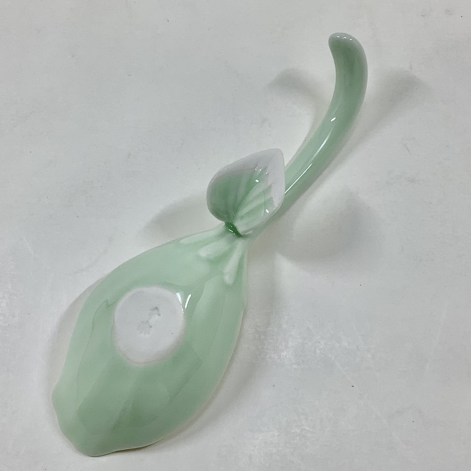 錦淡緑釉 銀花びらプレートスプーン　14.5cmの画像