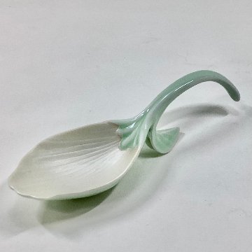 錦淡緑釉 銀花びらプレートスプーン　14.5cmの画像
