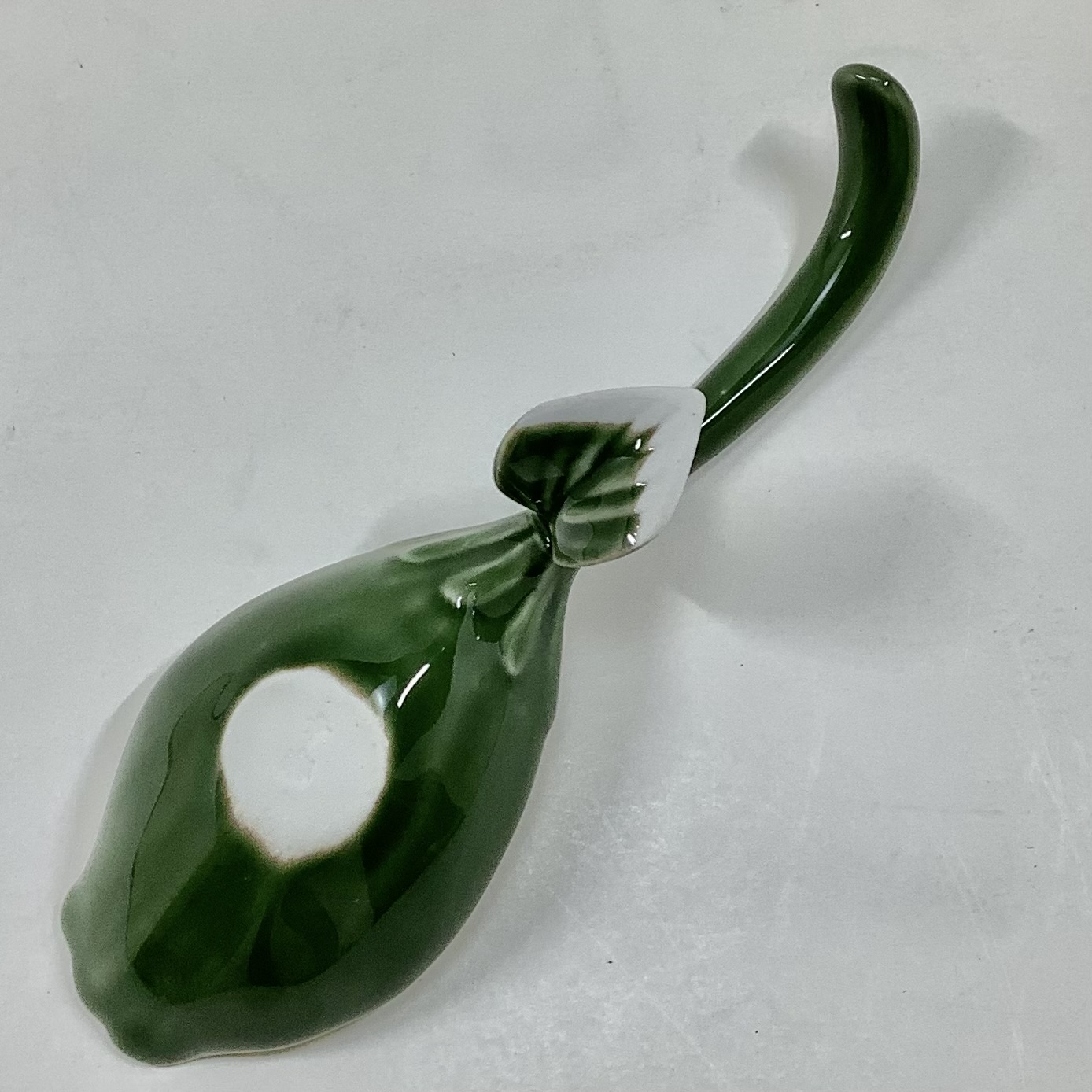 錦茶緑釉 銀花びらプレートスプーン　14.5㎝の画像