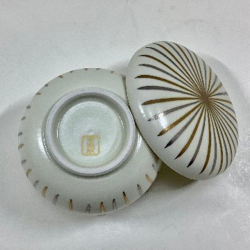 錦金銀十草 腰張小蒸碗　　8cm の画像