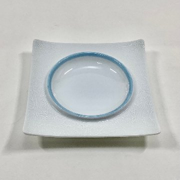 錦翡翠銀ペルシャ 中丸正角凹銘々皿　12㎝の画像
