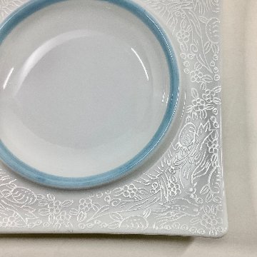 錦翡翠銀ペルシャ 中丸正角凹銘々皿　12㎝の画像