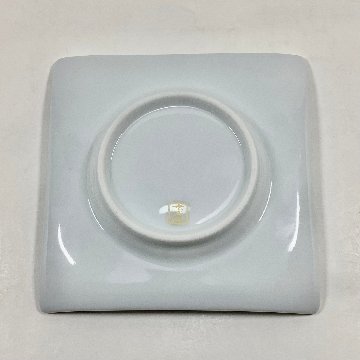 錦銀青青海波 中丸正角凹銘々皿　12㎝の画像