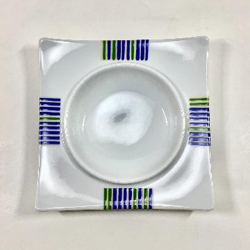 錦十草 中丸正角凹銘々皿　　12㎝の画像