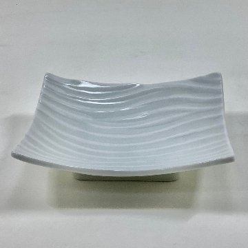 白土釉 ナギ彫り長角小付 　10㎝ の画像