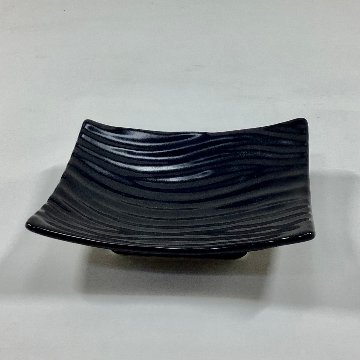 黒マット ナギ彫り長角小付　10㎝の画像