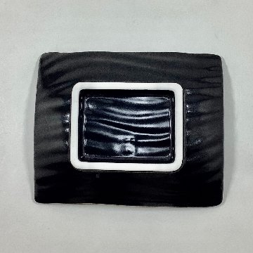 黒マット ナギ彫り長角小付　10㎝の画像