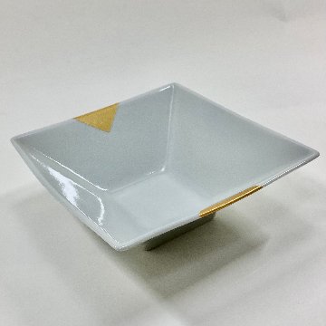錦古代釉金短冊 なぶり正角小鉢　12㎝の画像