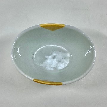 錦古代釉金短冊 まゆ形小付　9㎝の画像