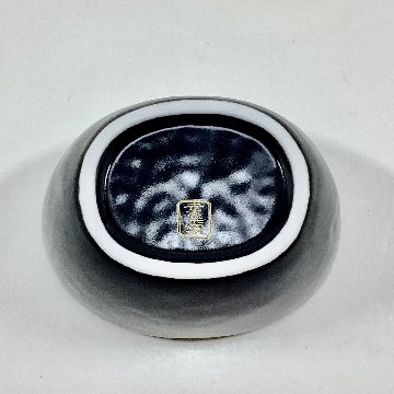 錦黒マット金短冊 まゆ形小付　9㎝の画像