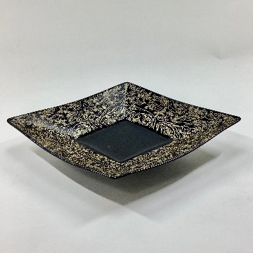 錦黒マット釉金ペルシャ 菱形向付　27㎝の画像