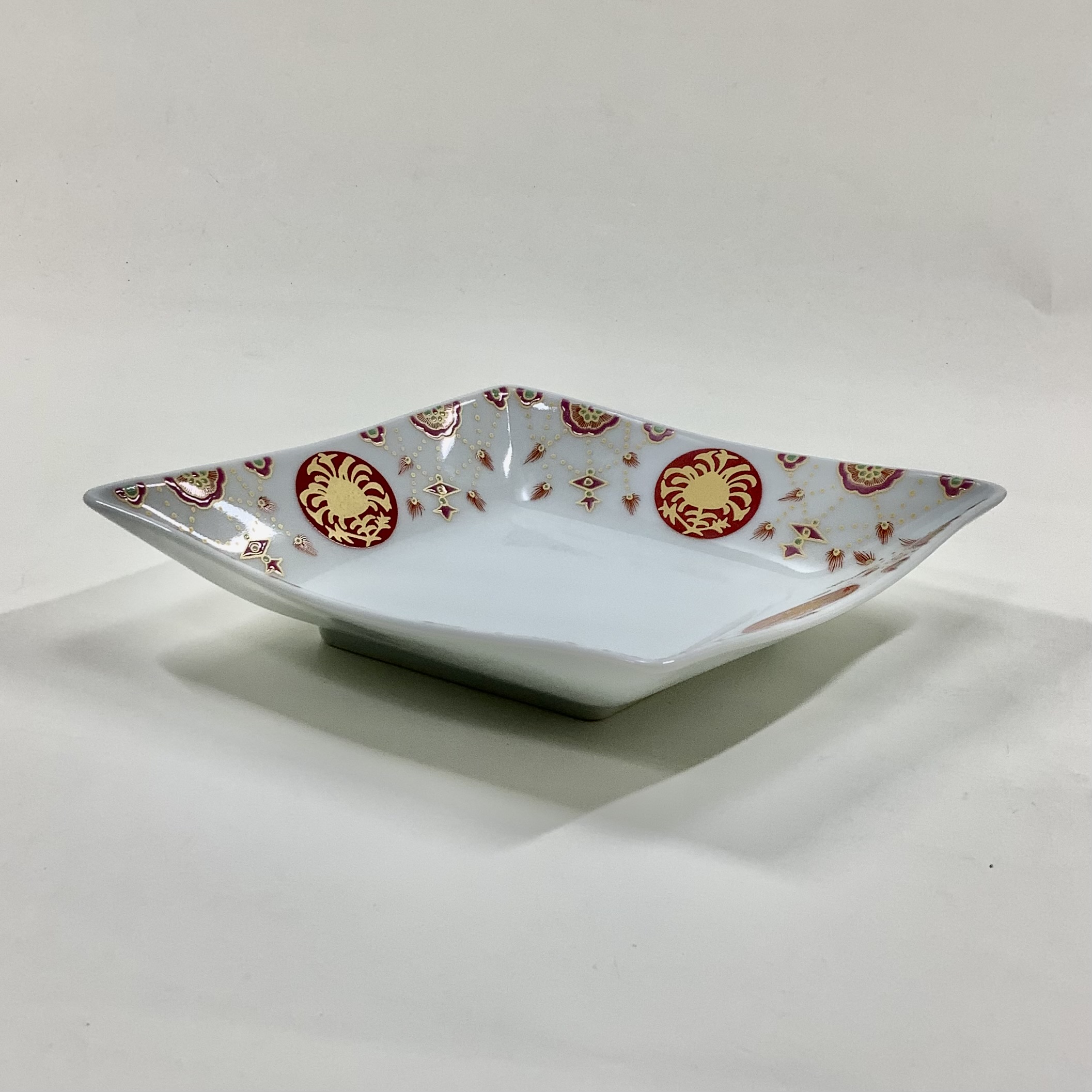 錦花綱金蘭手 菱形なぶり小向付　21㎝の画像
