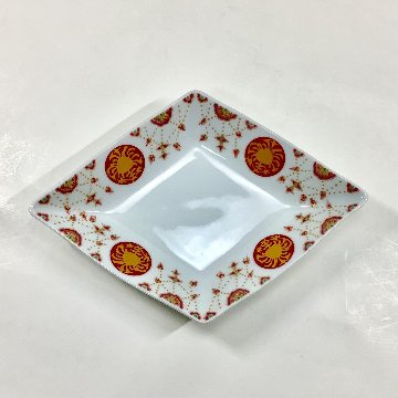 錦花綱金蘭手 菱形なぶり小向付　21㎝の画像