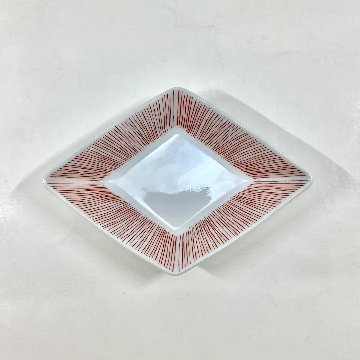 錦赤糸十草 なぶり菱形小付　12㎝の画像