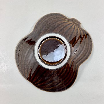 べっ甲釉 瓢形盛皿　　　18㎝の画像