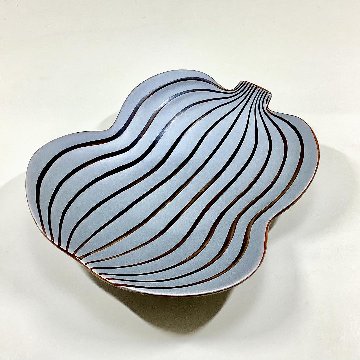 錦銀彩べっ甲釉 瓢形盛皿 18㎝の画像