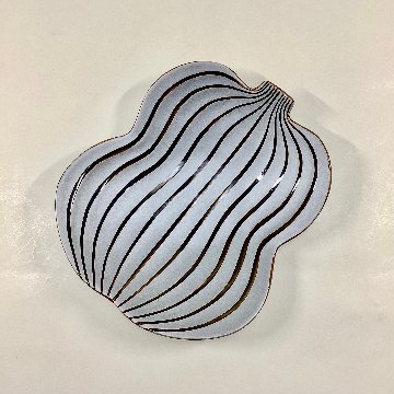 錦銀彩べっ甲釉 瓢形盛皿 18㎝の画像