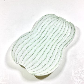 錦銀叩き 瓢形焼皿　　　20㎝の画像