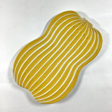 錦金彩雪衣 瓢形焼皿　20㎝の画像