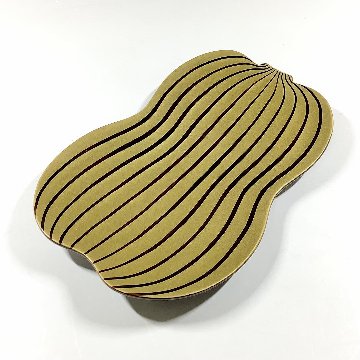 錦金彩べっ甲釉 瓢形焼皿　20㎝の画像