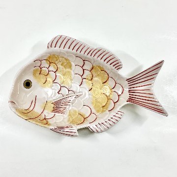 錦薄桜金叩鯛形向付　21㎝の画像