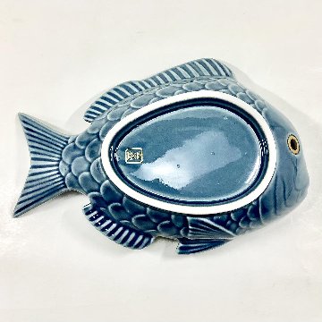錦青鈍釉鯛形大向付　23㎝の画像