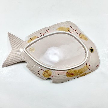 錦薄桜金叩鯛形大盛皿　28㎝の画像