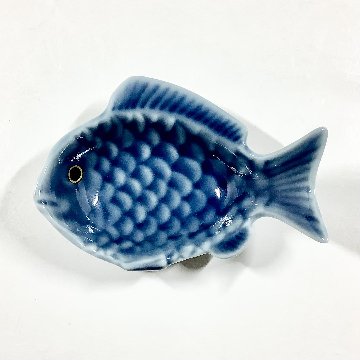 錦青鈍釉鯛形小付　　9.5㎝の画像