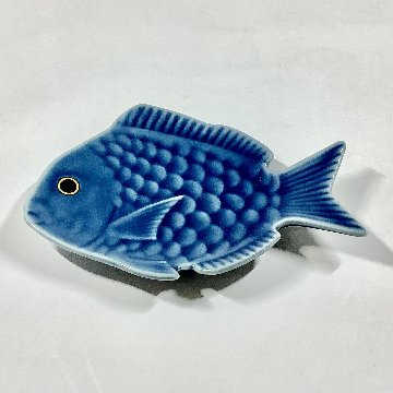 錦青鈍釉鯛形銘々皿　　　　13㎝の画像