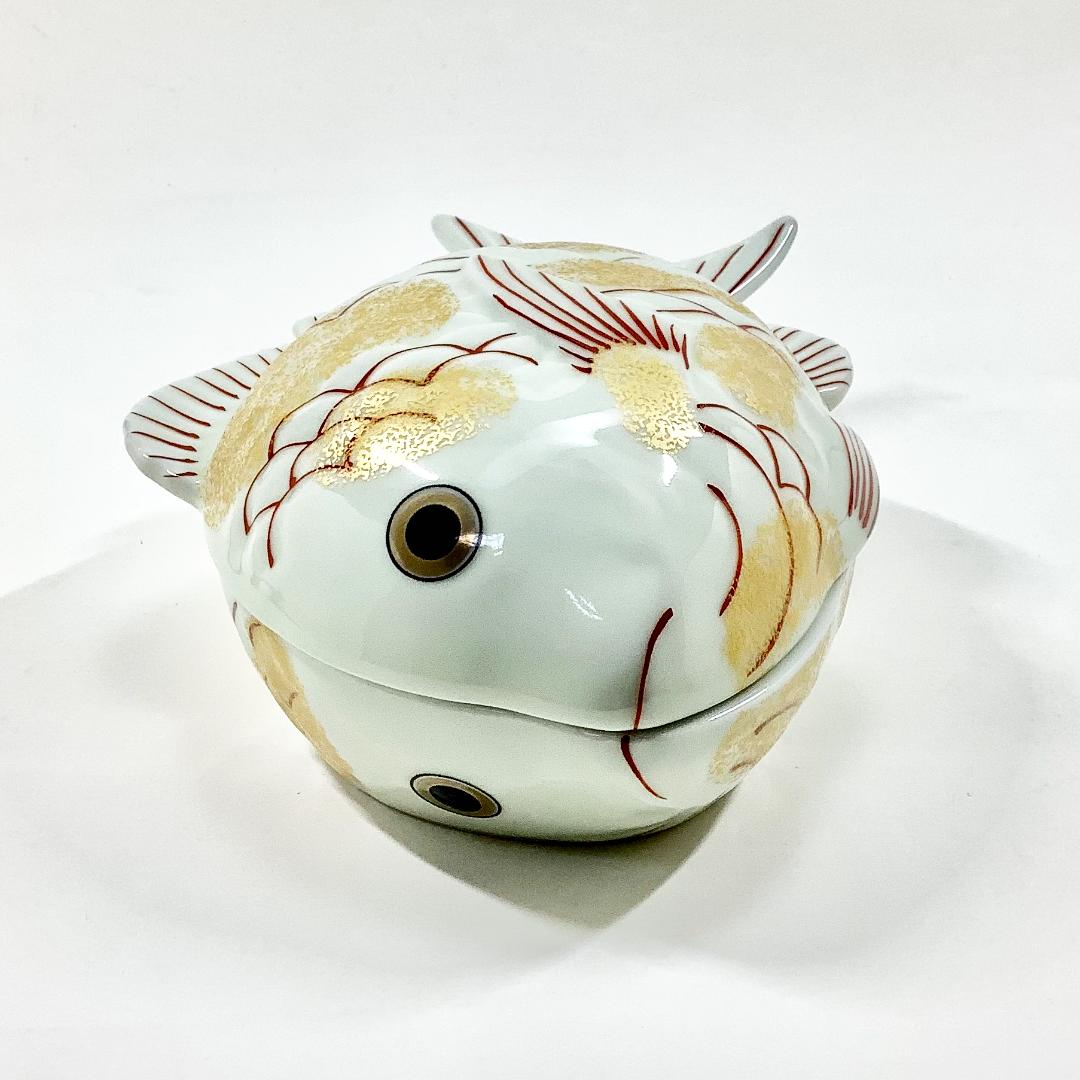錦金叩鯛形蓋物　　　17㎝の画像