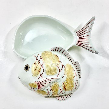 錦金叩鯛形蓋物　　　17㎝の画像