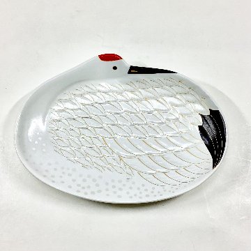 錦雪衣金羽根鶴形向付　　18㎝の画像