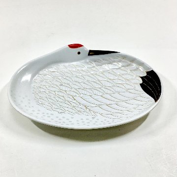 錦雪衣金羽根鶴形向付　　18㎝の画像