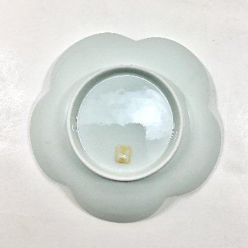 錦翡翠銀彩祥瑞捻梅形銘々皿　15㎝の画像