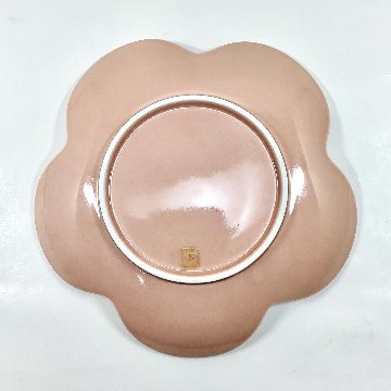 錦曙釉銀彩捻り梅形七寸盛皿　21㎝の画像