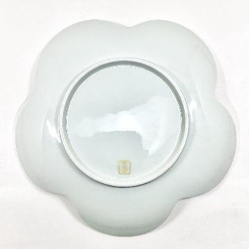 錦銀彩捻り梅形七寸盛皿　21㎝の画像