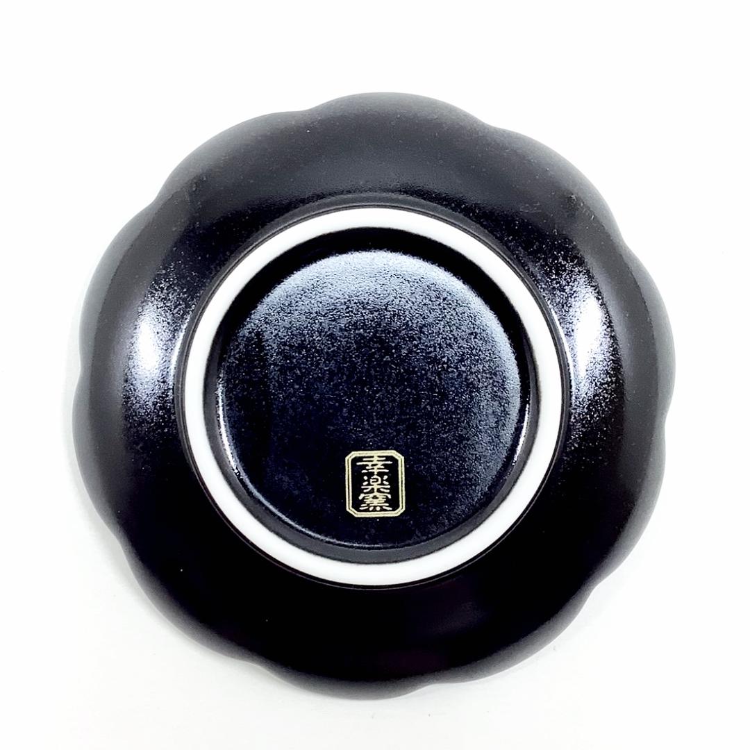 錦黒ﾏｯﾄ銀きらめき八重梅小皿　9㎝の画像