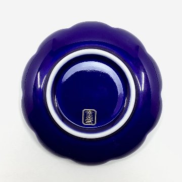 錦ルリ釉金きらめき八重梅小皿　9㎝の画像