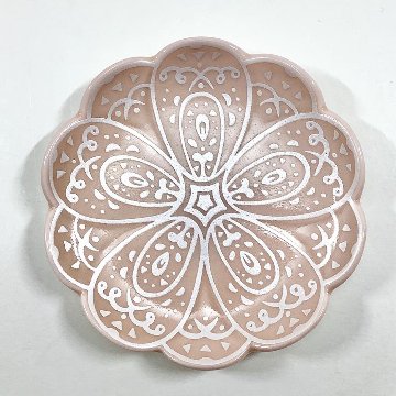 錦曙釉銀きらめき八重梅小皿　9㎝の画像