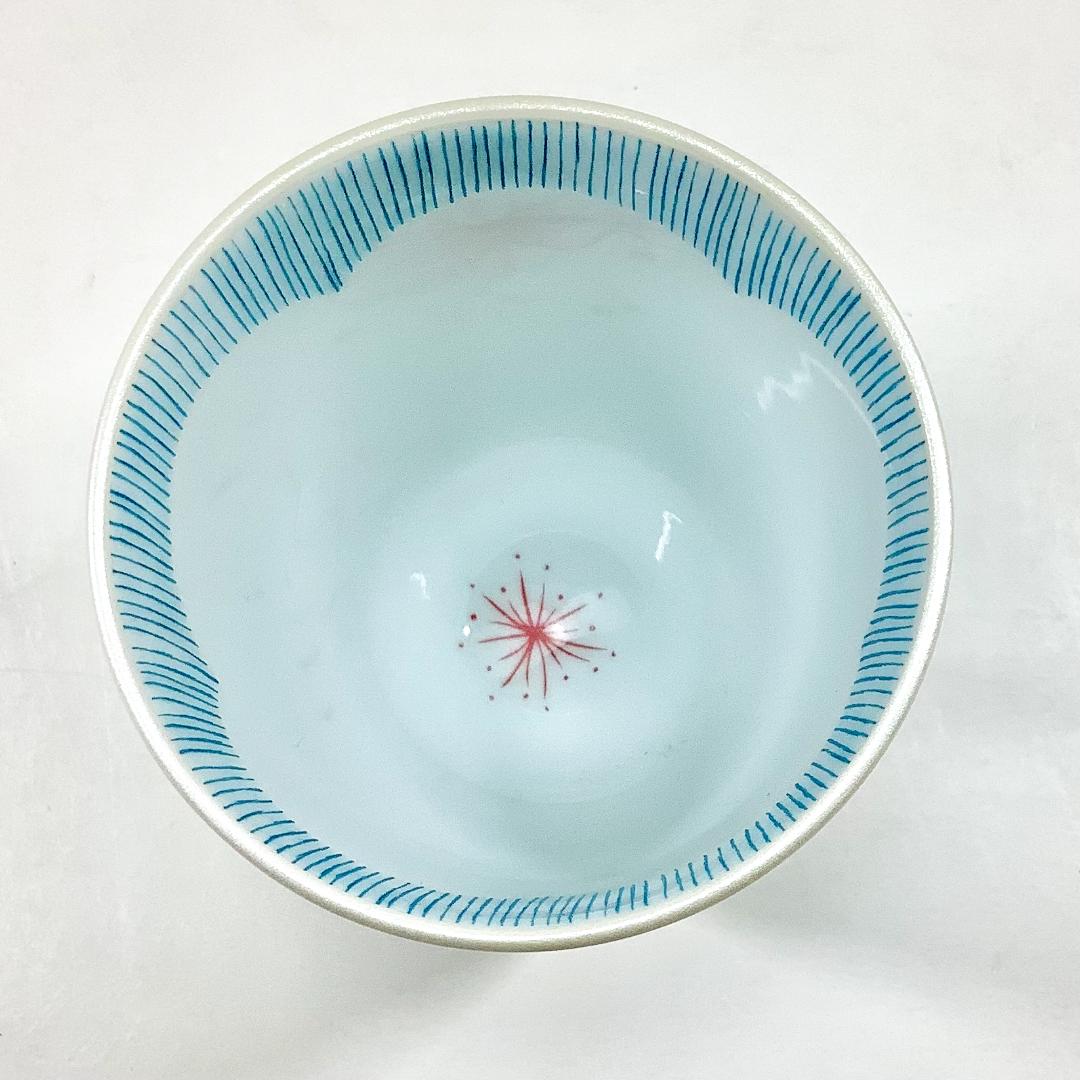 錦小花青糸十草湯呑　　 180ccの画像