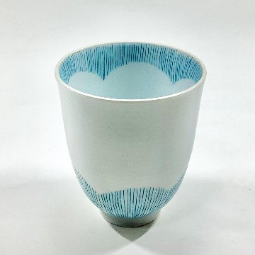 錦小花青糸十草湯呑　　 180ccの画像