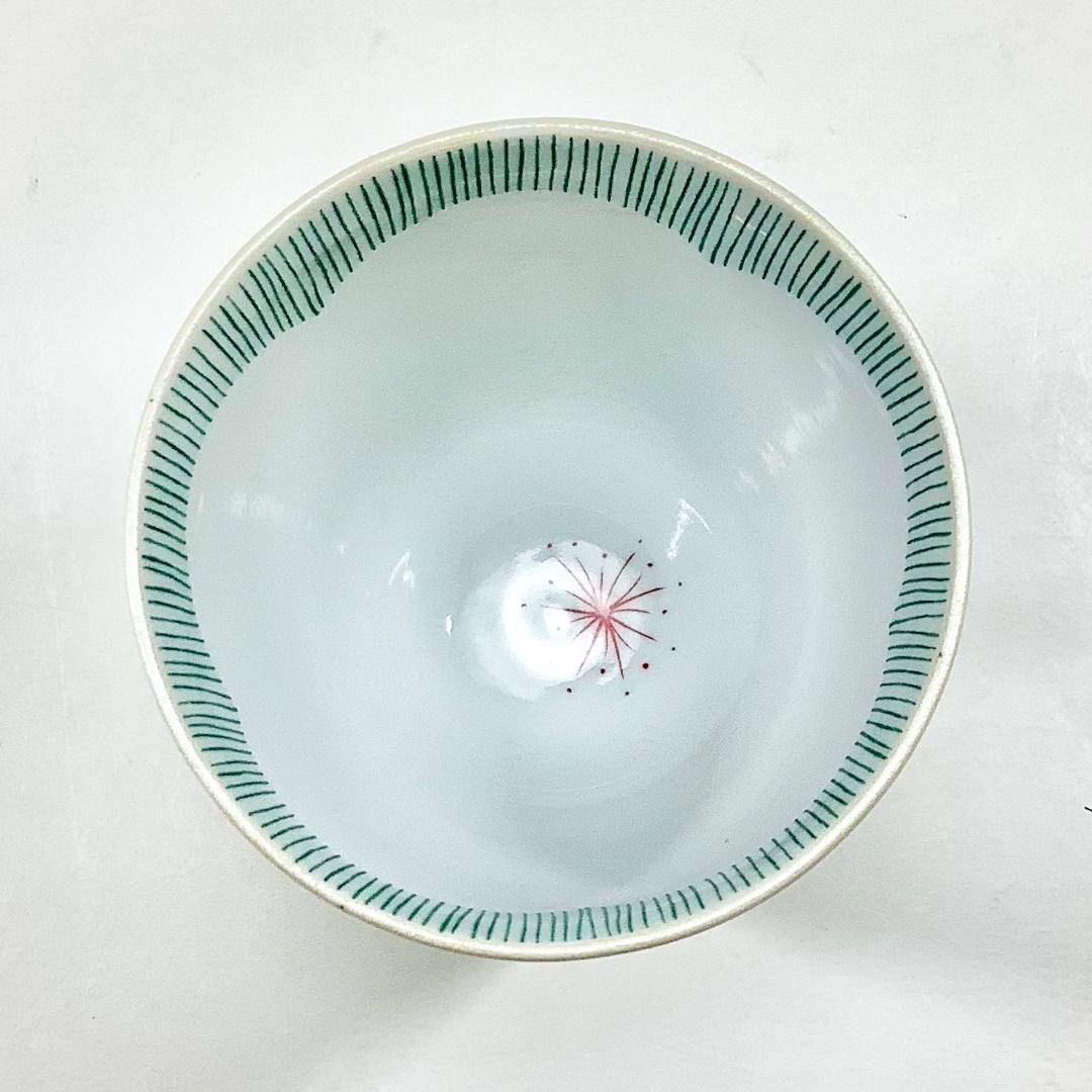 錦小花緑糸十草湯呑 　180ccの画像