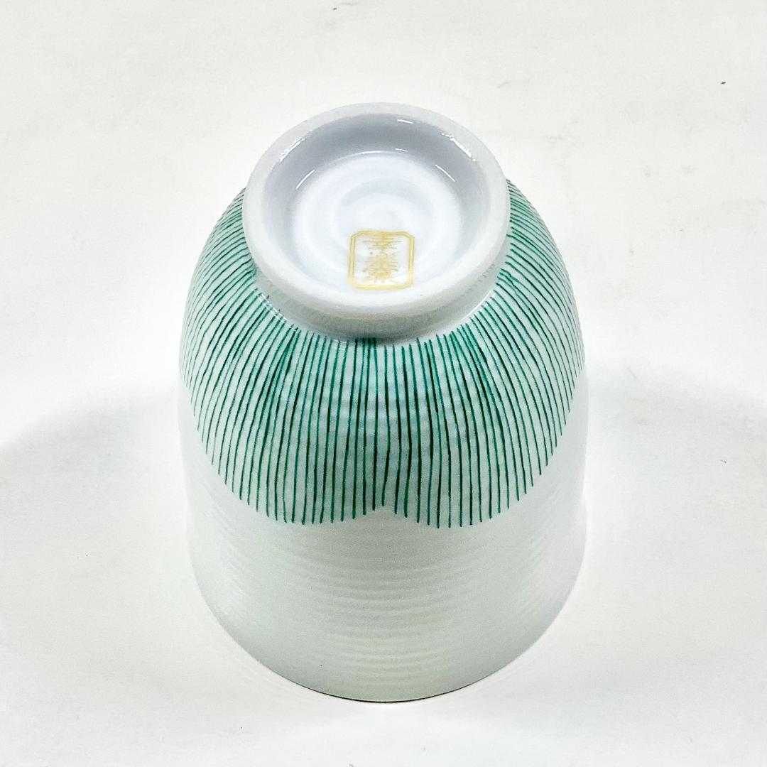 錦小花緑糸十草湯呑 　180ccの画像