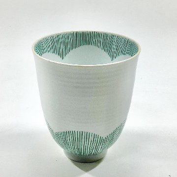錦小花緑糸十草湯呑 　180ccの画像