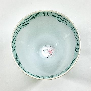 錦小花緑糸十草湯呑 　180ccの画像
